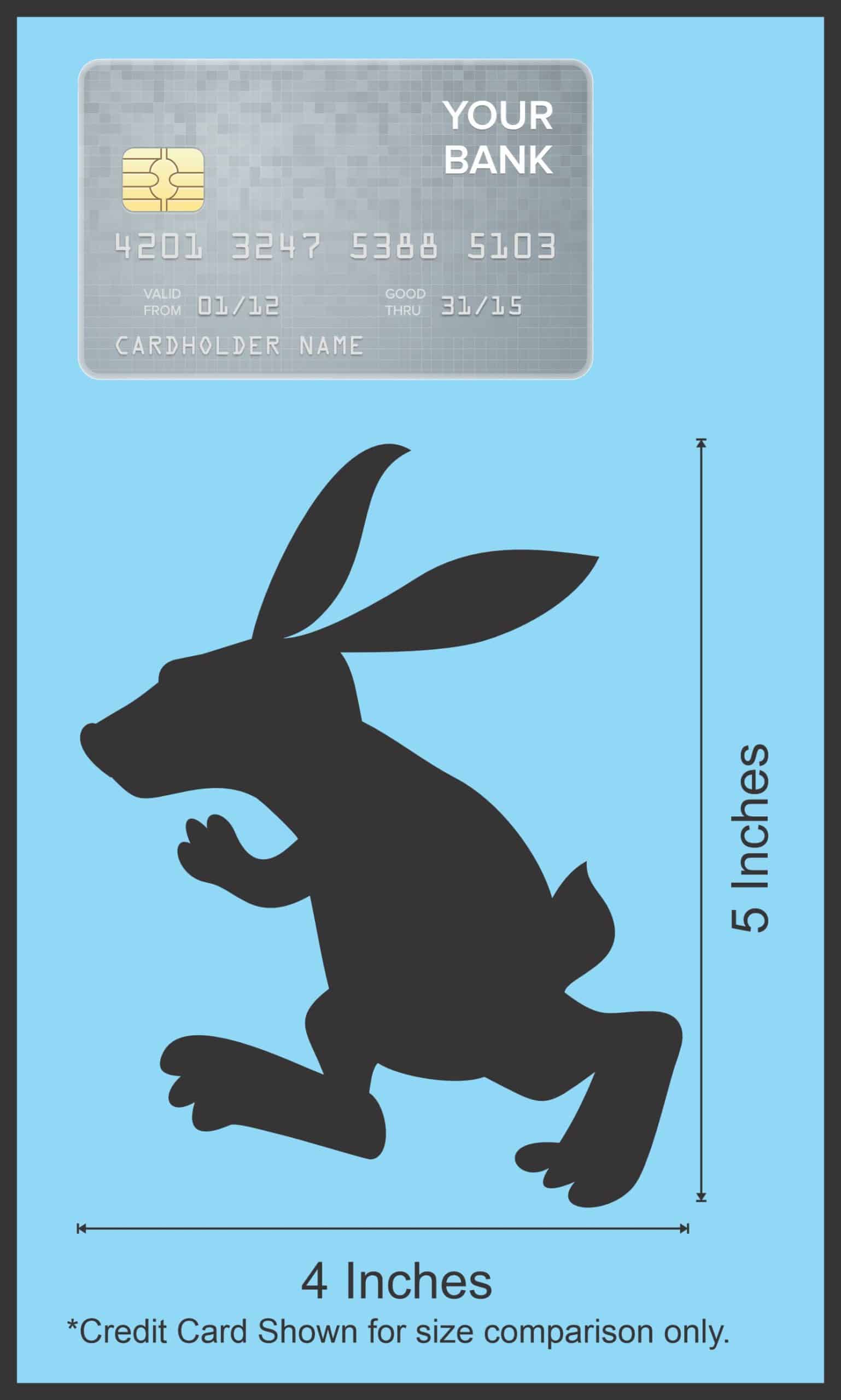 3.75in x 5in Black Rabbit Car Decals Bunny Bumper Sticker Stickers Decal - Image 4