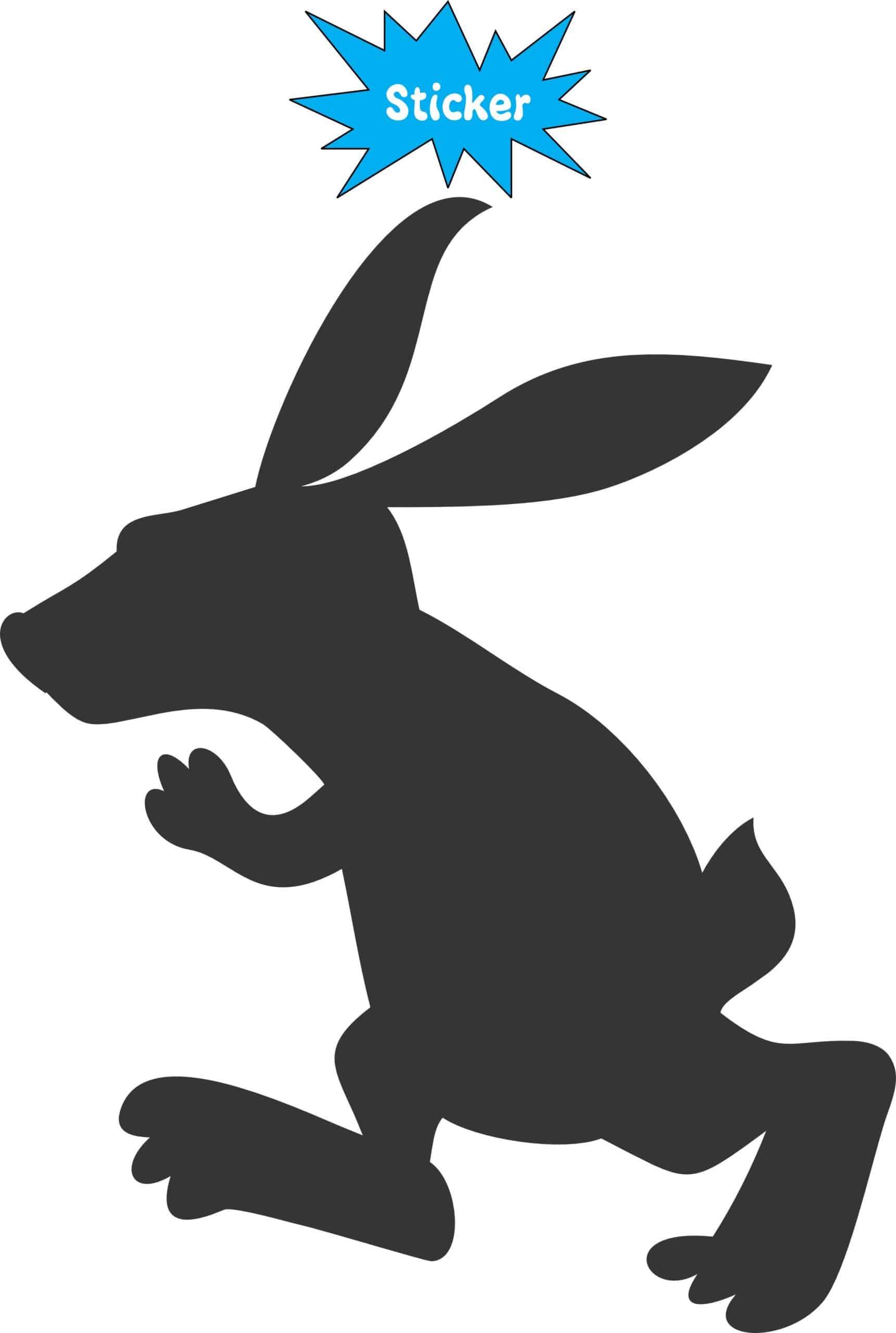 3.75in x 5in Black Rabbit Car Decals Bunny Bumper Sticker Stickers Decal - Image 2