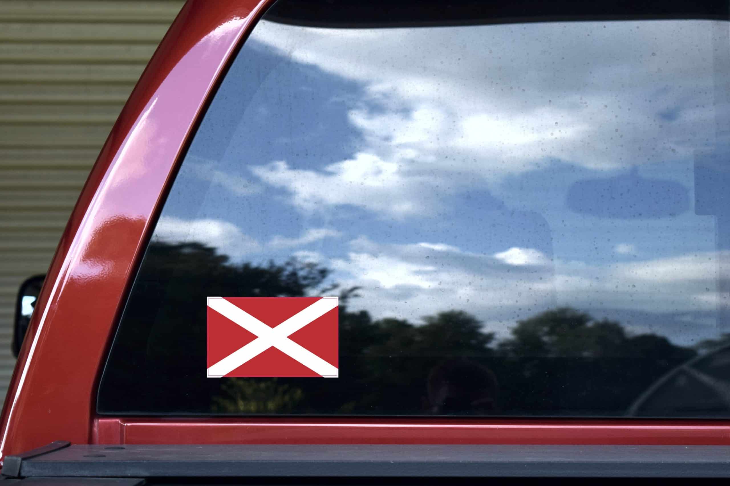 5in x 3in inverted Alabama Flag State Sticker Bumper Stickers - - Image 5