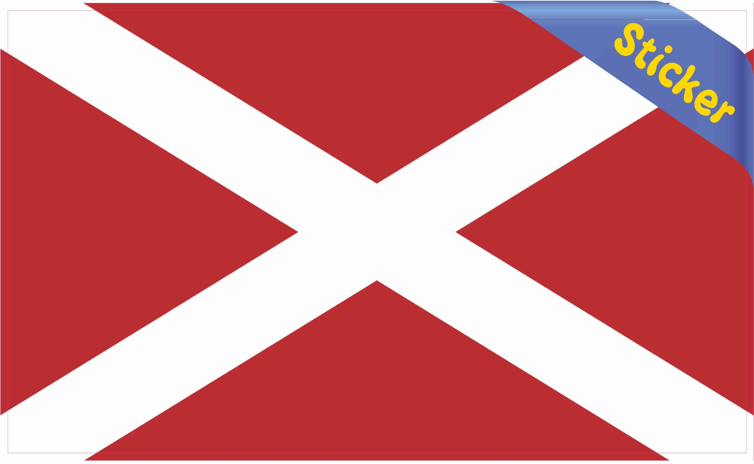 5in x 3in inverted Alabama Flag State Sticker Bumper Stickers - - Image 2