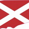 Die Cut Alabama Flag State Sticker