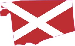 Die Cut Alabama Flag State Sticker