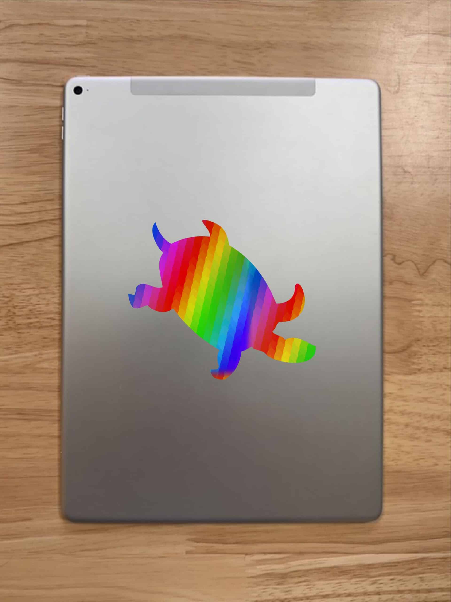 5in x 4.25in Rainbow Sea Turtle Stickers Tortoise Sticker -