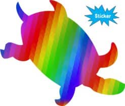 5in x 4.25in Rainbow Sea Turtle Stickers Tortoise Sticker -