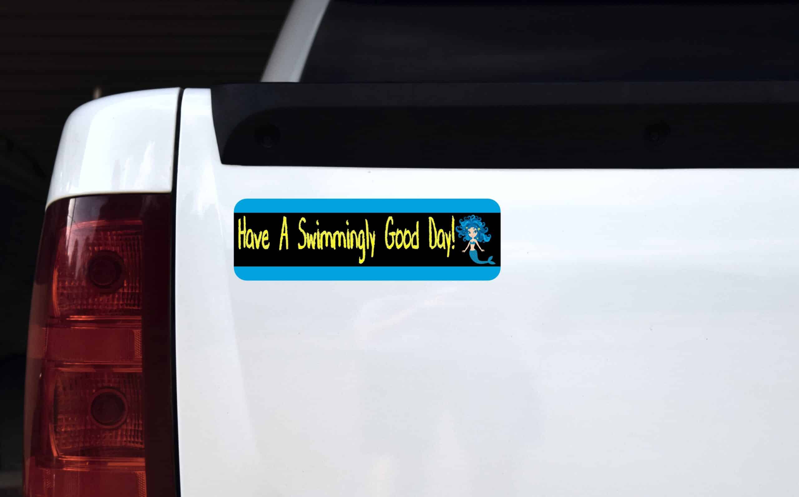 10in x 3in Have A Swimmingly Good Day Mermaid Bumper Car Magnets