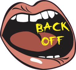 big mouth back off sticker