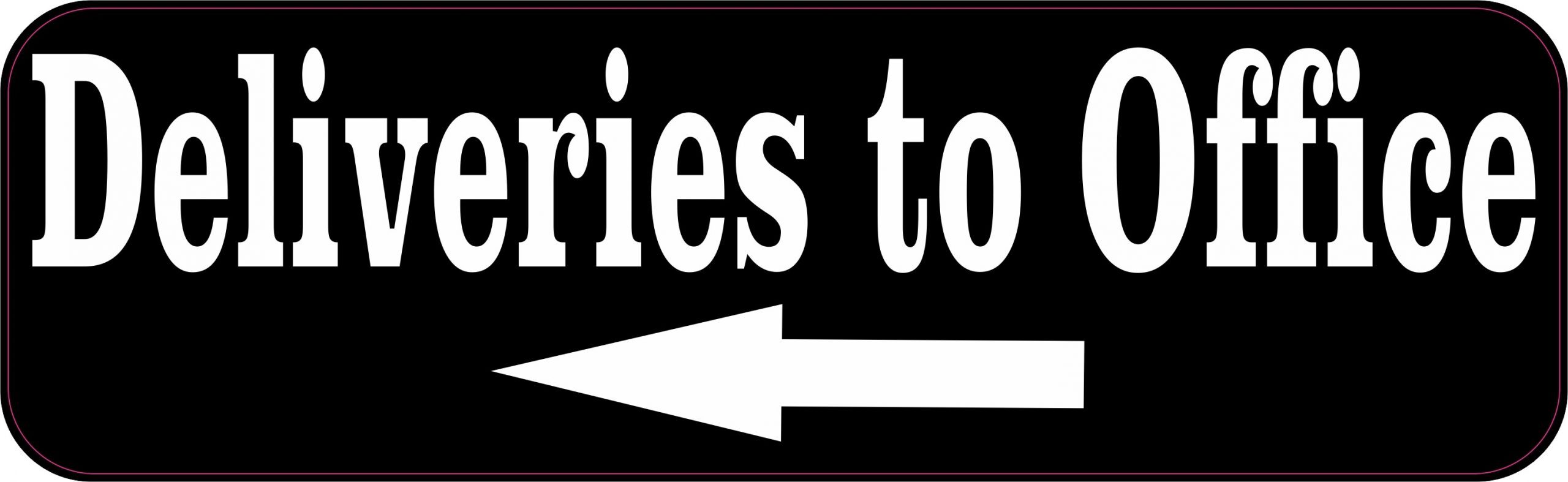 Left Arrow Deliveries to Office Sticker