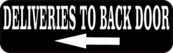 Left Arrow Deliveries to Back Door Sticker