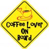 Coffee Lover On Board Sticker