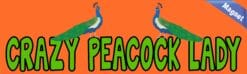 10in x 3in Crazy Peacock Lady Bumper Magnet