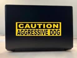 10in x 3in Caution Aggressive Dog Bumper Sticker -
