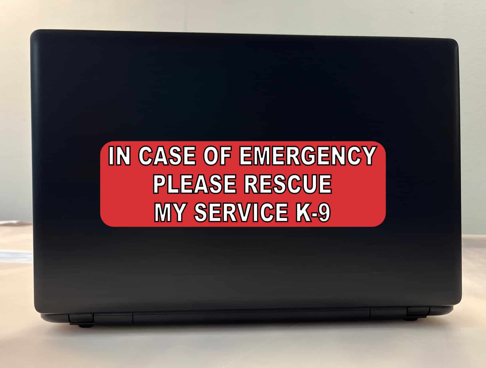 10in x 3in In Case Of Emergency Please Rescue My Service K9 Sticker Sign