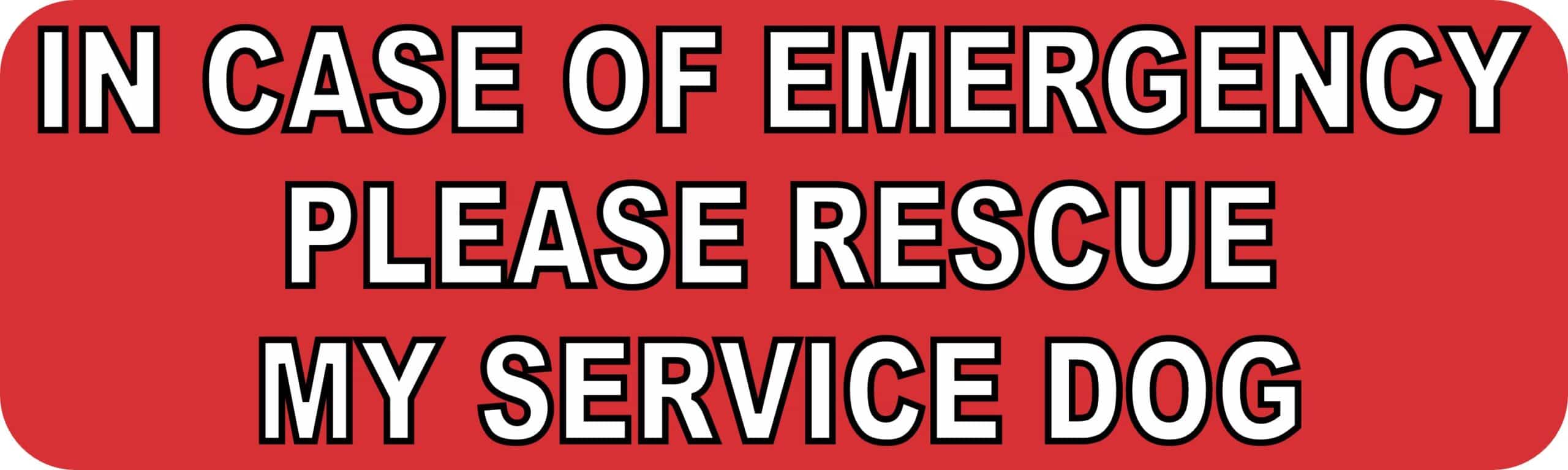 10in x 3in Emergency Please Rescue My Service Dog Magnet Bumper Magnets