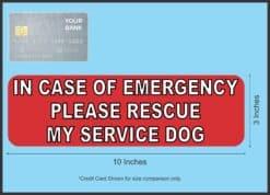 10in x 3in Emergency Please Rescue My Service Dog Magnet Bumper Magnets