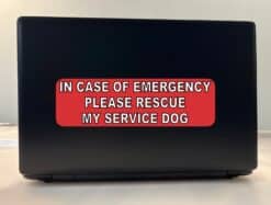10in x 3in Emergency Please Rescue My Service Dog Sticker Bumper Decal