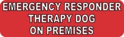 10in x 3in Therapy Dog On Premises Vinyl Truck Bumper Sticker Car Window Decal