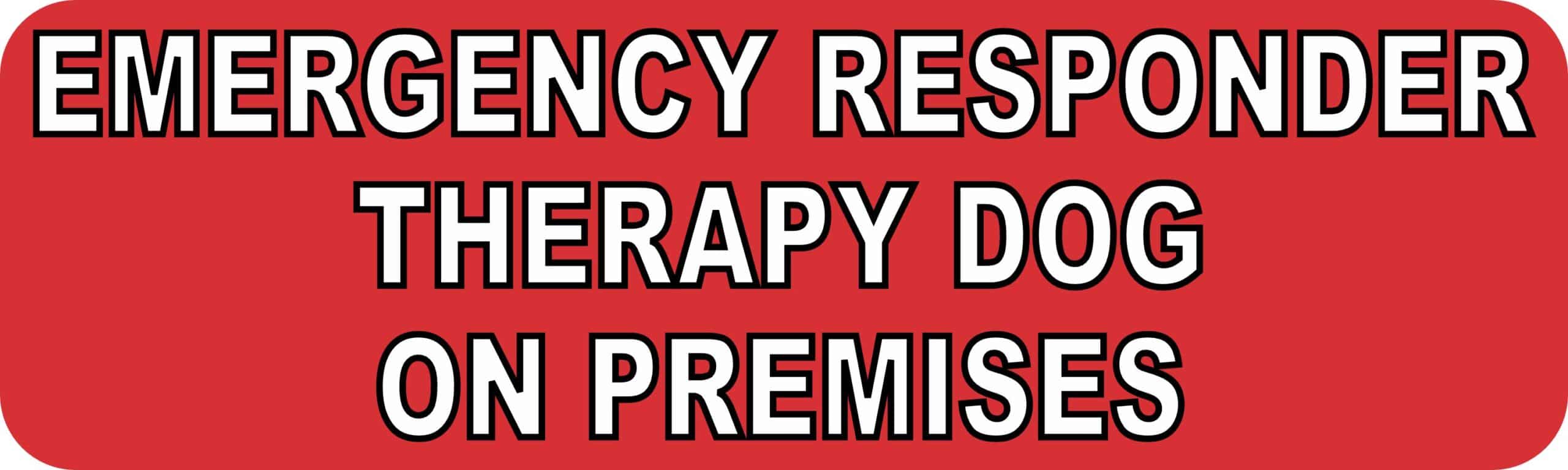 10in x 3in Therapy Dog On Premises Vinyl Truck Bumper Sticker Car Window Decal