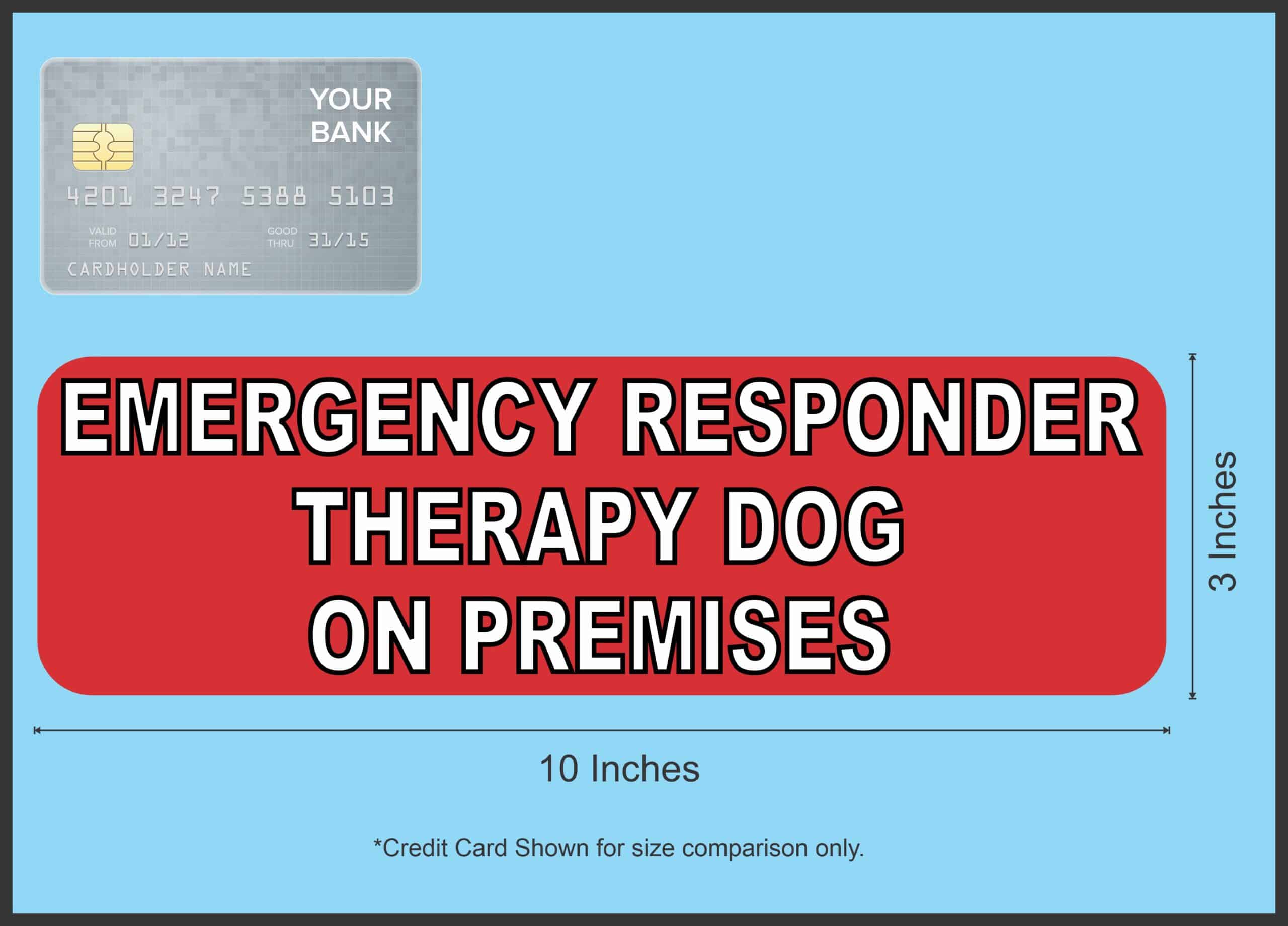 10in x 3in Therapy Dog On Premises Vinyl Truck Bumper Magnet Car Door Magnets
