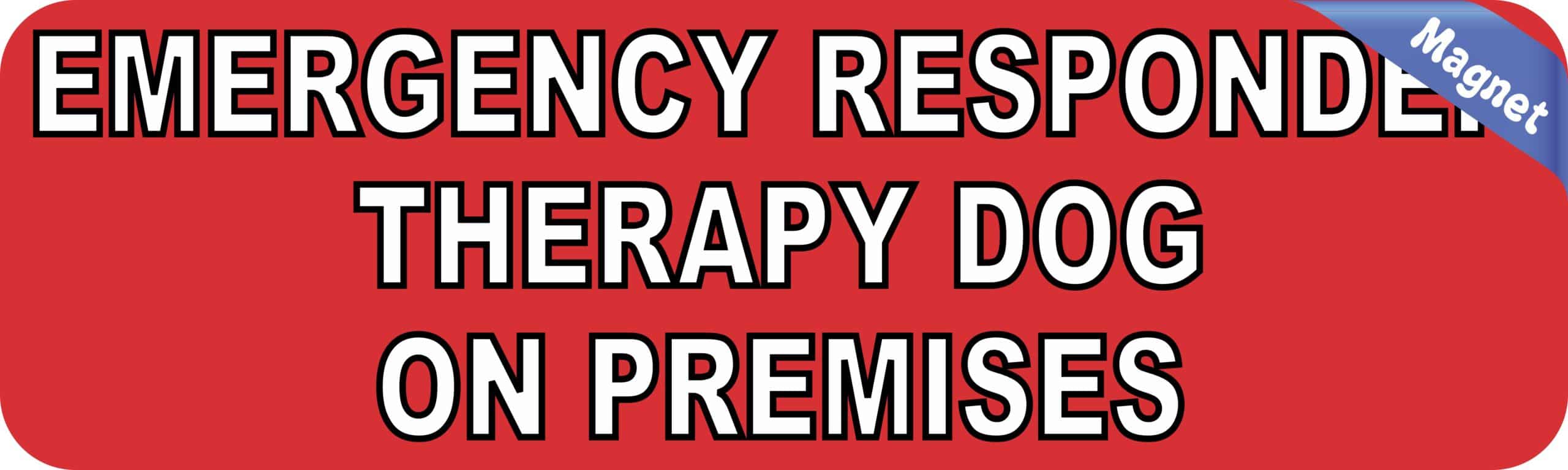 10in x 3in Therapy Dog On Premises Vinyl Truck Bumper Magnet Car Door Magnets