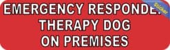 10in x 3in Therapy Dog On Premises Vinyl Truck Bumper Sticker Car Window Decal