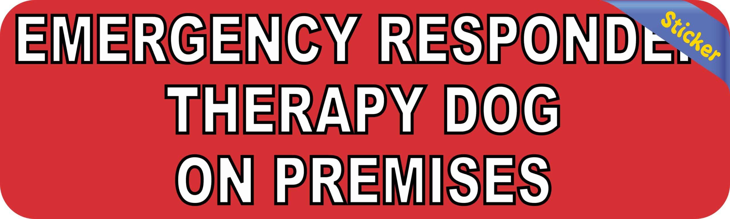 10in x 3in Therapy Dog On Premises Vinyl Truck Bumper Sticker Car Window Decal