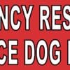 10in x 3in Emergency Service Dog Inside Vinyl Bumper Sticker Car Window Decal
