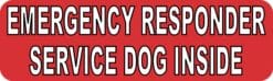 10in x 3in Emergency Service Dog Inside Vinyl Bumper Sticker Car Window Decal