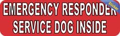 10in x 3in Emergency Service Dog Inside Vinyl Bumper Sticker Car Window Decal