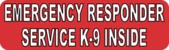 10in x 3in Emergency Responder Service K9 Inside Magnet Bumper Magnets