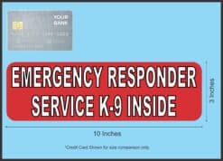 10in x 3in Emergency Responder Service K9 Inside Sticker Bumper Decal