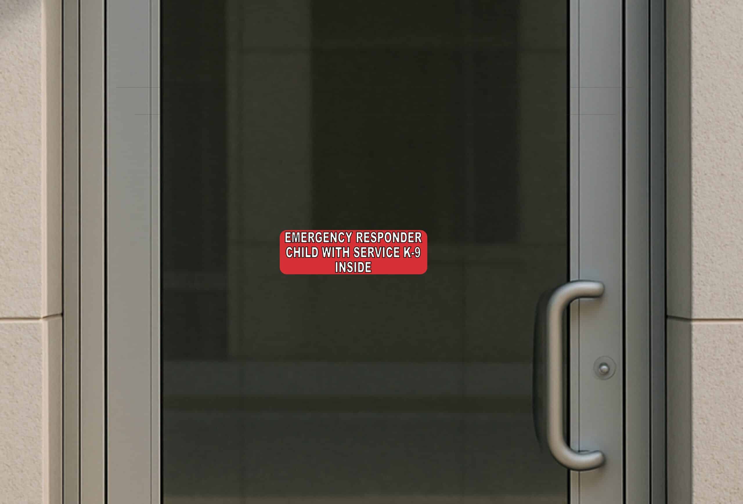 10in x 3in Emergency Child With Service K9 Inside Sticker Bumper Decal