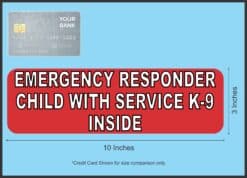 10in x 3in Emergency Child With Service K9 Inside Magnet Bumper Magnets