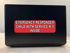 10in x 3in Emergency Child With Service K9 Inside Sticker Bumper Decal