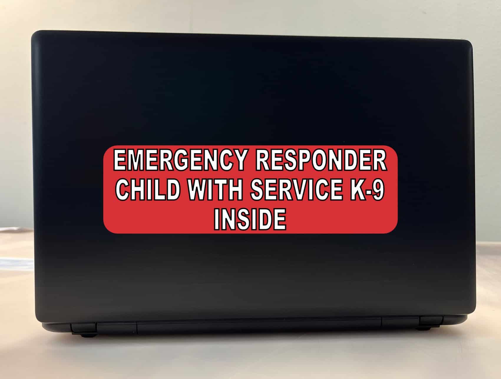 10in x 3in Emergency Child With Service K9 Inside Sticker Bumper Decal