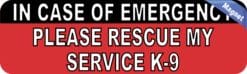 10in x 3in Please Rescue My Service K9 Vinyl Bumper Magnet Car Window Magnets