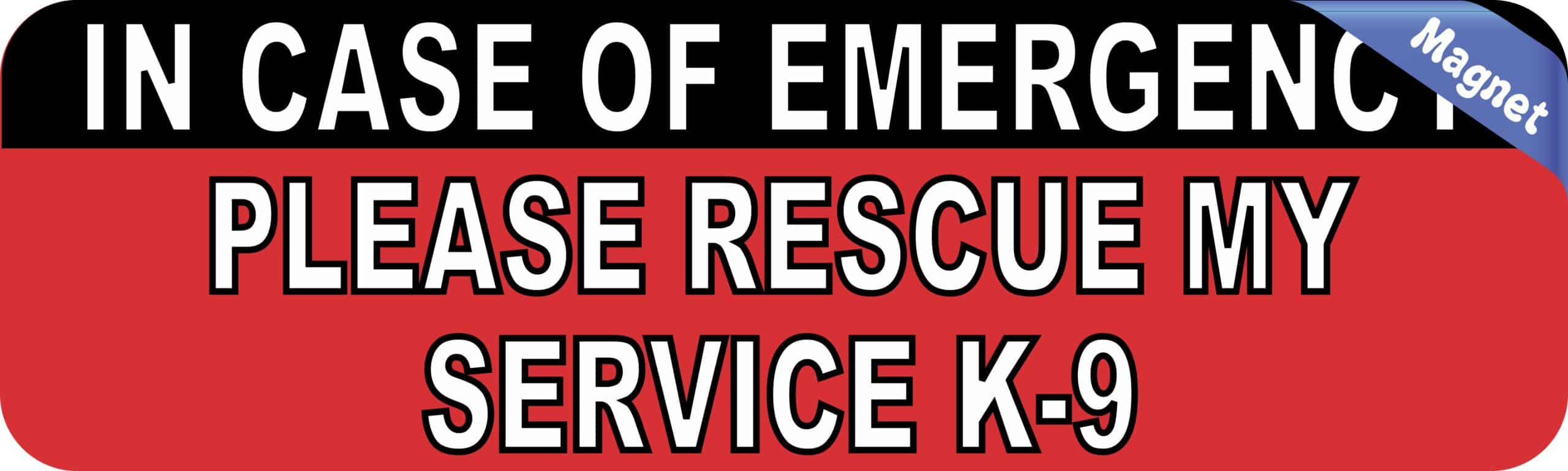 10in x 3in Please Rescue My Service K9 Vinyl Bumper Magnet Car Window Magnets