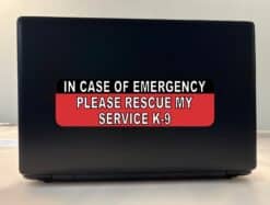 10in x 3in Please Rescue My Service K9 Vinyl Bumper Sticker Car Window Decal