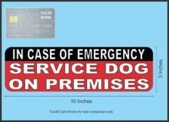 10in x 3in Service Dog On Premises Vinyl Bumper Sticker Truck Window Car Decal