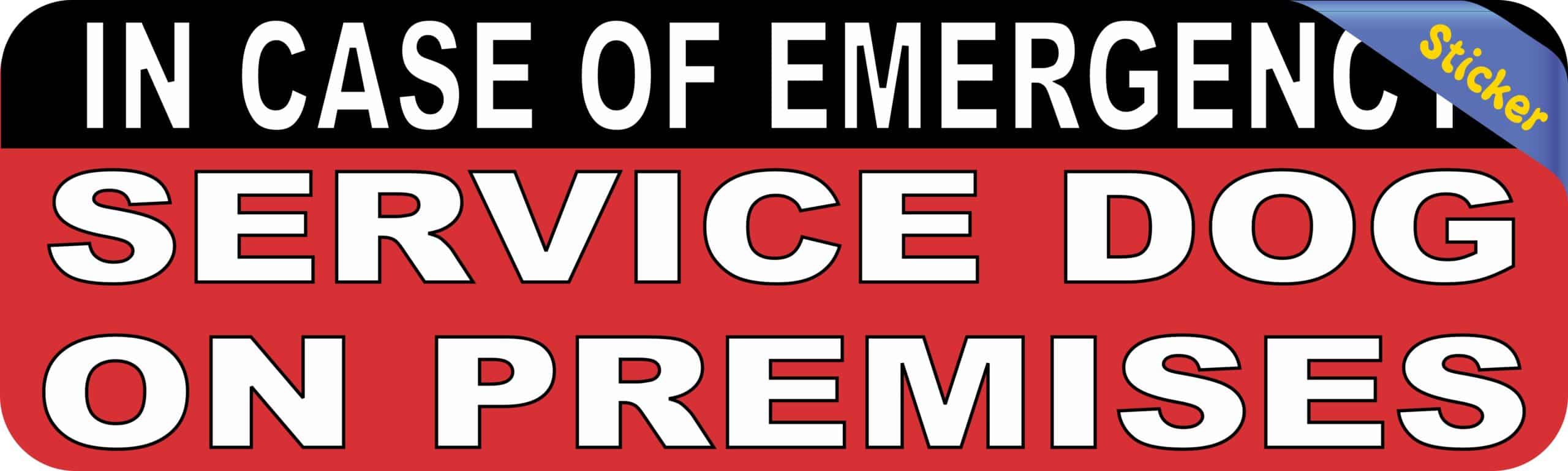 10in x 3in Service Dog On Premises Vinyl Bumper Sticker Truck Window Car Decal