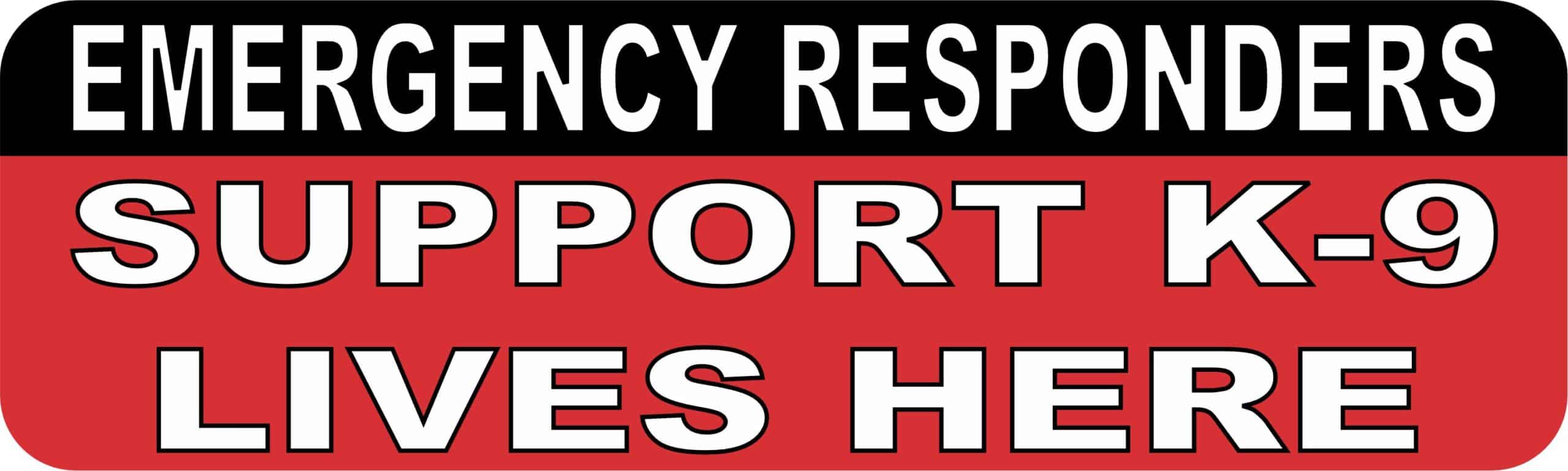 10in x 3in Support K9 Lives Here Bumper Magnet Magnetic Car Sign