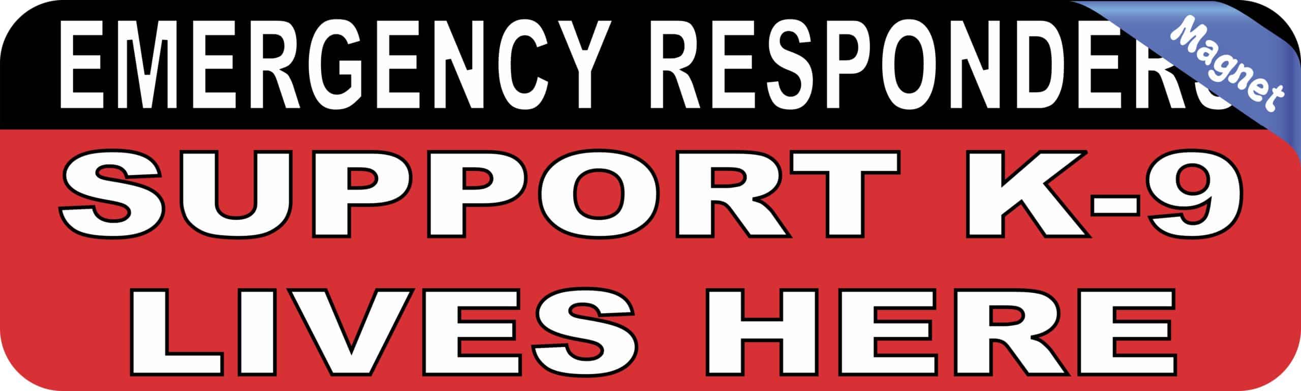 10in x 3in Support K9 Lives Here Bumper Magnet Magnetic Car Sign