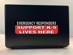 10in x 3in Support K9 Lives Here House Door Sticker Home Window Vinyl Decal