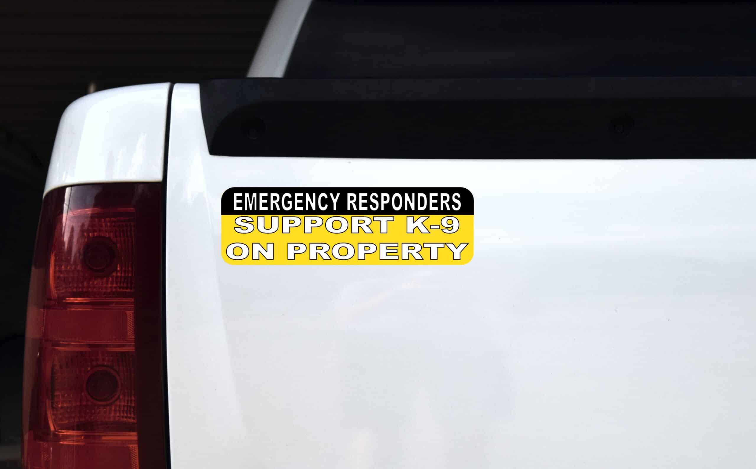10in x 3in Support K9 On Property Car Bumper Sticker Vinyl Truck Window Decal