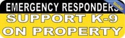 10in x 3in Support K9 On Property Car Bumper Sticker Vinyl Truck Window Decal