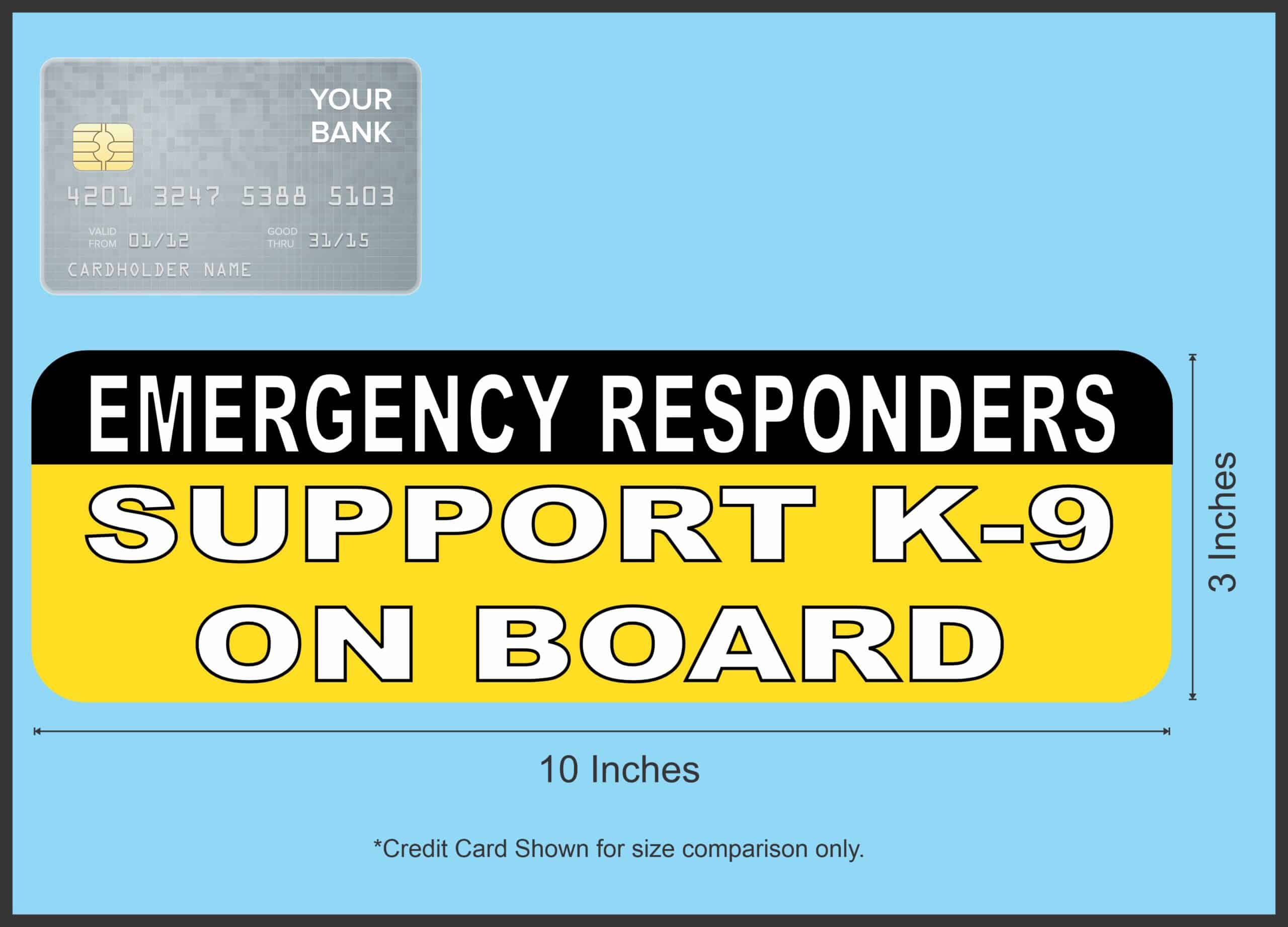 10in x 3in Support K9 On Board Car Bumper Sticker Vinyl Truck Window Decal