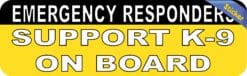 10in x 3in Support K9 On Board Car Bumper Sticker Vinyl Truck Window Decal