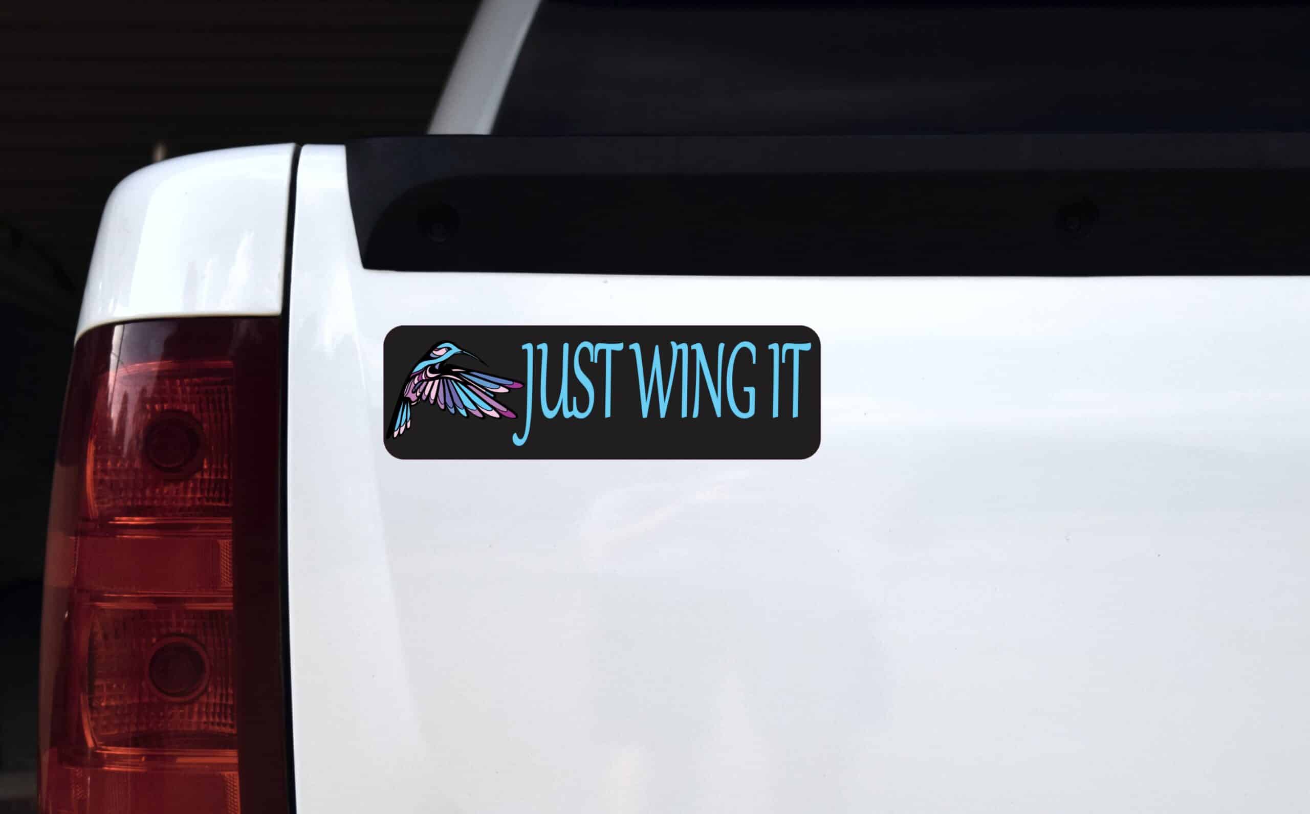 10in x 3in Just Wing It Magnet Bird Car Vinyl Truck Bumper Magnets