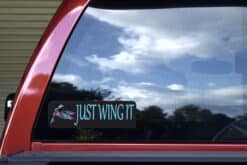 10in x 3in Just Wing It Bird Car Bumper Sticker Truck Window Decal