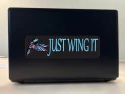 10in x 3in Just Wing It Bird Car Bumper Sticker Truck Window Decal