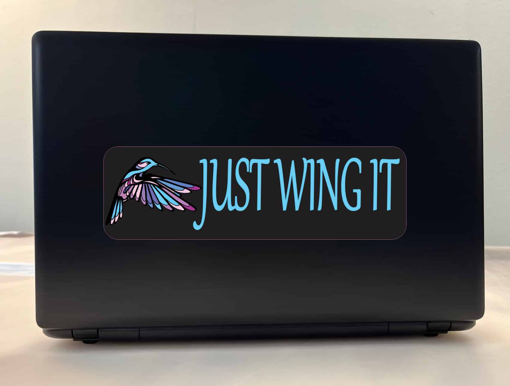 10in x 3in Just Wing It Bird Car Bumper Sticker Truck Window Decal